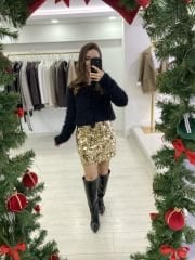 Gold & Gümüş Payetli Mini Etek