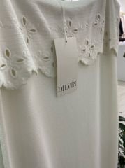 Çelik Triko Dilvin Beyaz Elbise