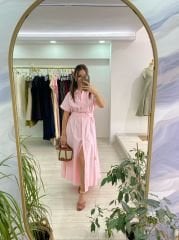Pembe Gömlek Elbise