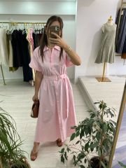 Pembe Gömlek Elbise