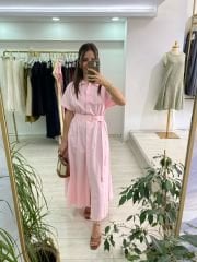 Pembe Gömlek Elbise