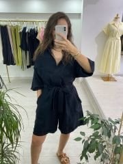 Tensel Kumaş Şortlu Tulum