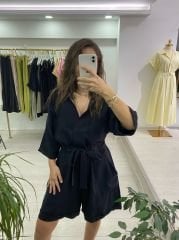 Tensel Kumaş Şortlu Tulum